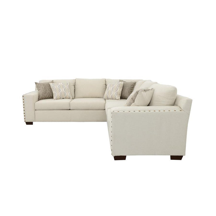 Aria - L-Shaped Sectional With Nailhead - Oatmeal Unique Piece Furniture