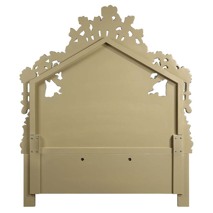 Bernadette - Eastern King Bed - White PU & Gold Finish Unique Piece Furniture