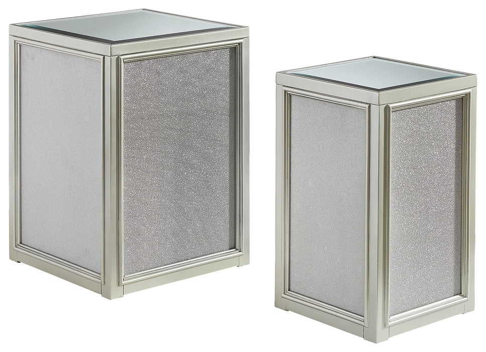 Traleena - Silver Finish - Nesting End Tables (Set of 2) Unique Piece Furniture