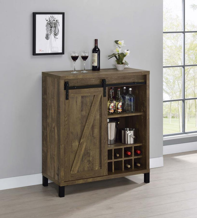 Arlington - Bar Cabinet With Sliding Door - Rustic Oak Unique Piece Furniture