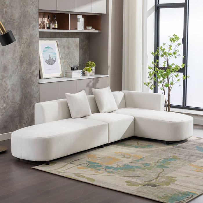 U-Style Luxury Modern Style Living Room Upholstery Sofa - White