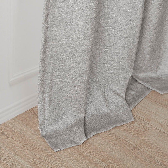 Tonal Printed Faux Silk Total Blackout Curtain Panel Pair - Grey