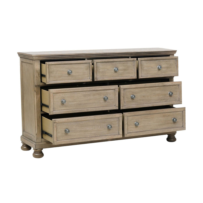 Classic Bedroom Furniture 1 Piece Dresser With 7 Drawers And Jewelry Tray Traditional Design Furniture Gray Finish