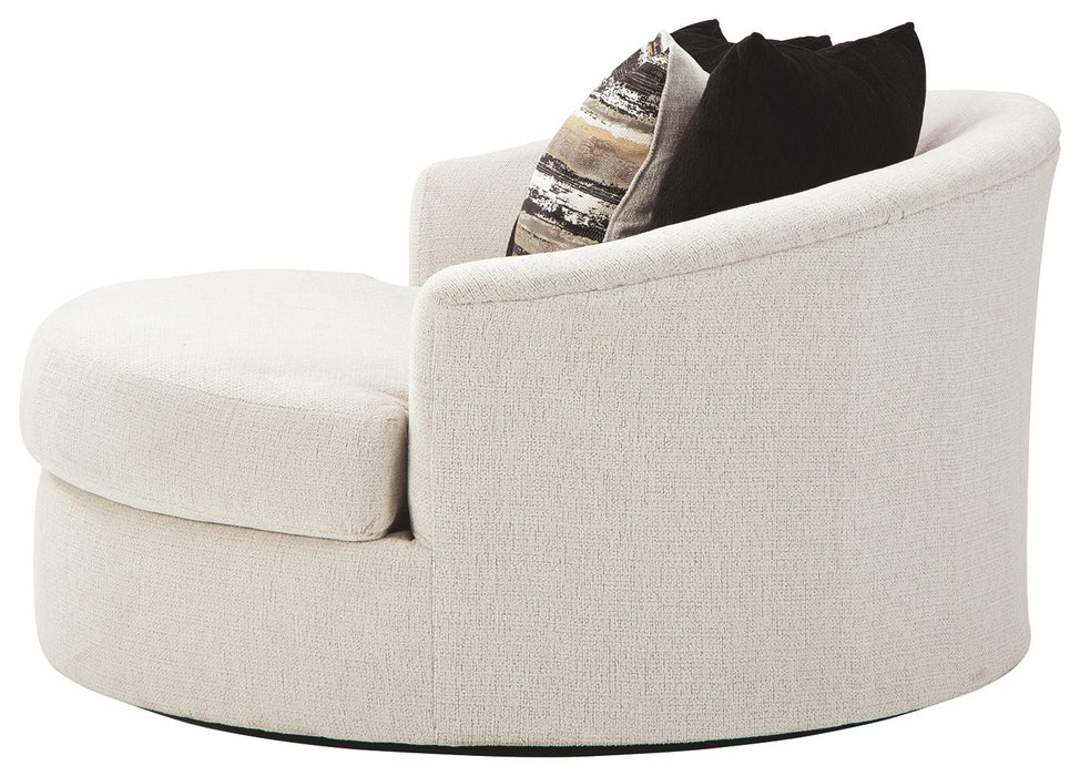 Cambri - Snow - Oversized Round Swivel Chair Unique Piece Furniture
