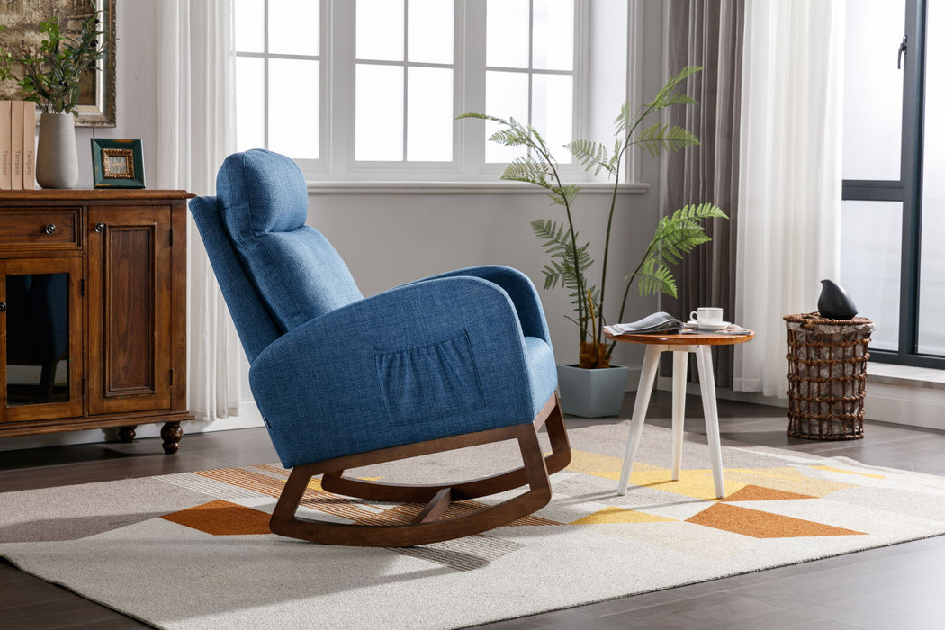 Coolmore Living Room Comfortable Rocking Chair Living Room Chair - Blue