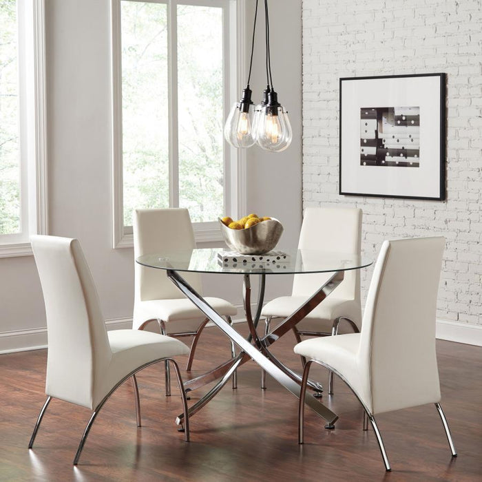 Bishop - Upholstered Side Chairs (Set of 2) - White And Chrome Unique Piece Furniture