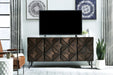 Chasinfield - Dark Brown - Extra Large TV Stand The Unique Piece Furniture Furniture Store in Dallas, Ga serving Hiram, Acworth, Powder Creek Crossing, and Powder Springs Area