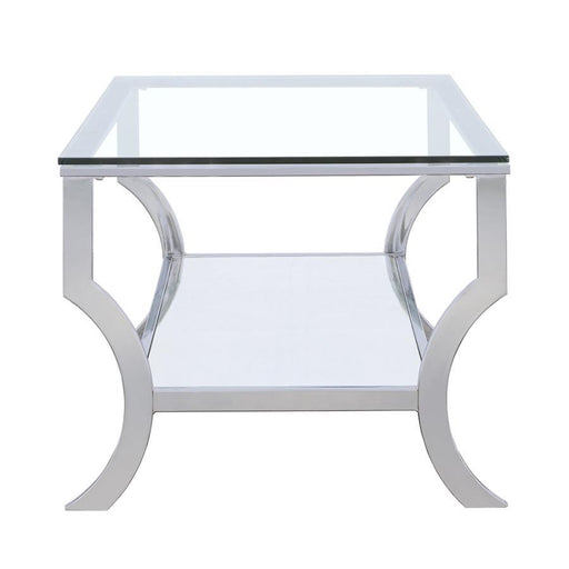 Saide - Rectangular Coffee Table With Mirrored Shelf - Chrome Unique Piece Furniture