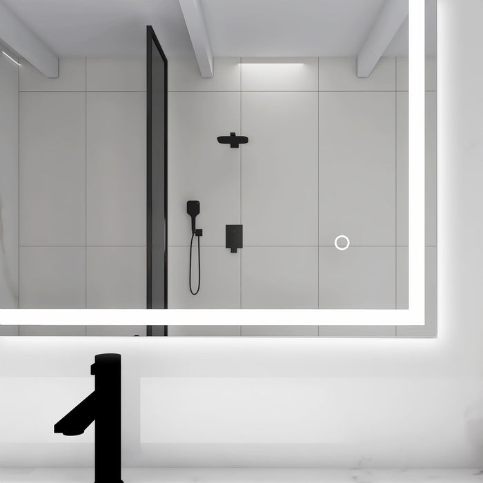 32 X 24 Inch Rectangular Frameless Wall-Mount Anti-Fog Bluetooth Led Light Bathroom Vanity Mirror