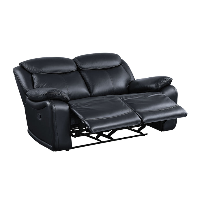 Ralorel - Loveseat - Black Top Grain Leather Unique Piece Furniture