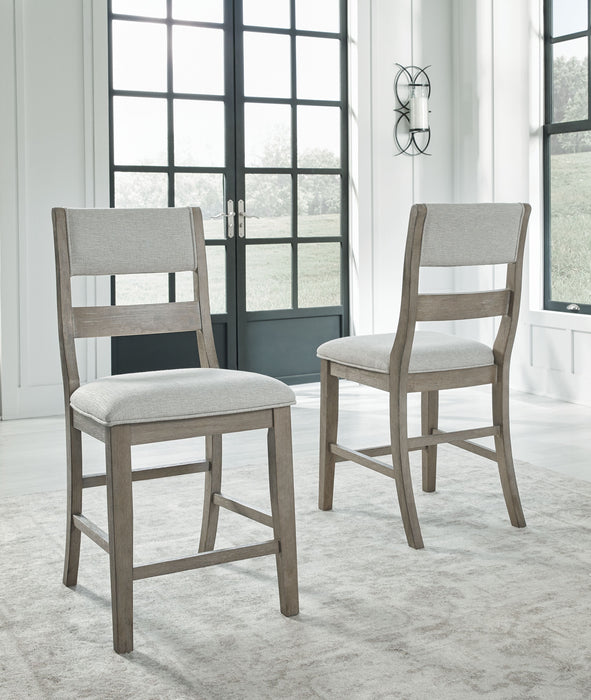 Moreshire - Bisque - Upholstered Barstool (Set of 2) Unique Piece Furniture