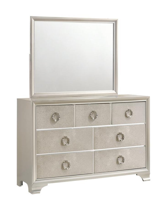 Salford - Rectangular Dresser Mirror - Metallic Sterling Unique Piece Furniture