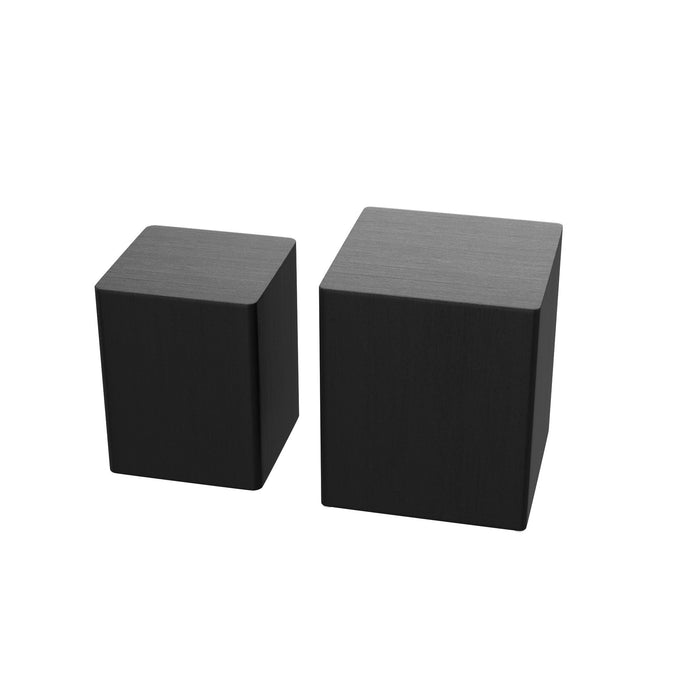 Upgrade MDF Nesting Table / Side Table / Coffee Table / End Table For Living Room, Office, Bedroom, Black Oak (Set of 2)