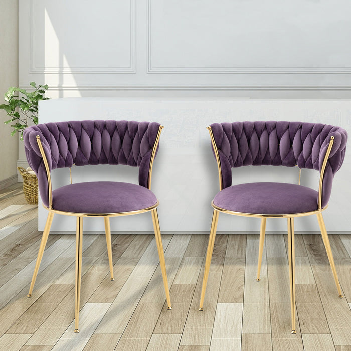 Coolmore Leisure Dining Chairs With (Set of 2) - Purple