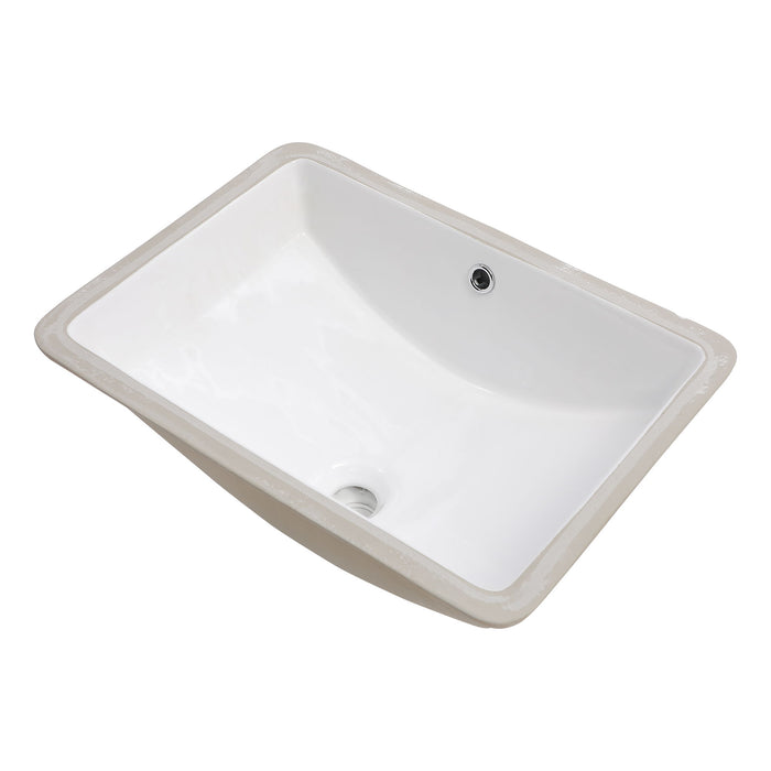 Bathroom Sink Rectangle Deep Bowl Porcelain Ceramic Lavatory Vanity Sink Basin With Overflow