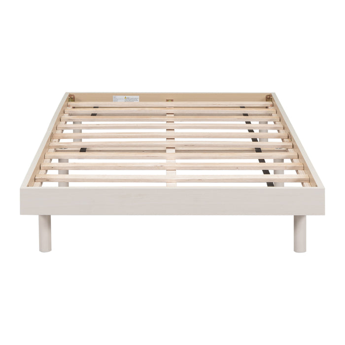 Modern Design Twin Size Floating Platform Bed Frame For White Washed Color