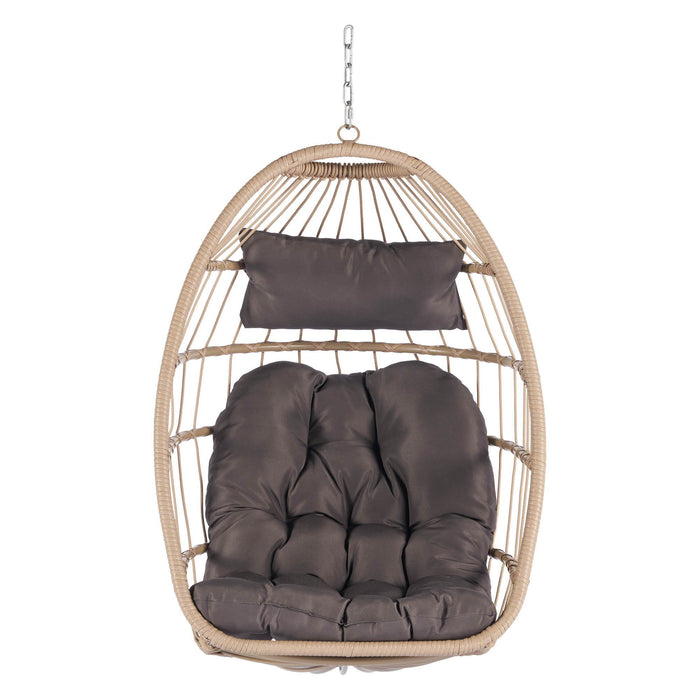 Outdoor Rattan Egg Swing Chair Hanging Chair Wood