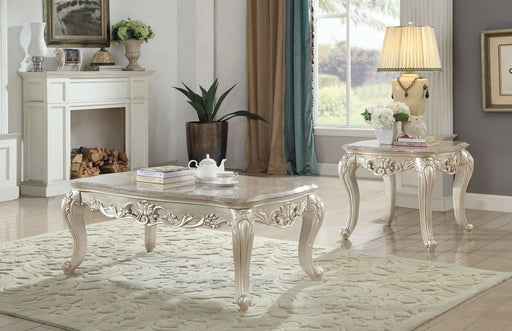 Gorsedd - Coffee Table - Marble & Antique White Unique Piece Furniture