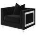 Delilah - Upholstered Tufted Tuxedo Arm Chair - Black Unique Piece Furniture