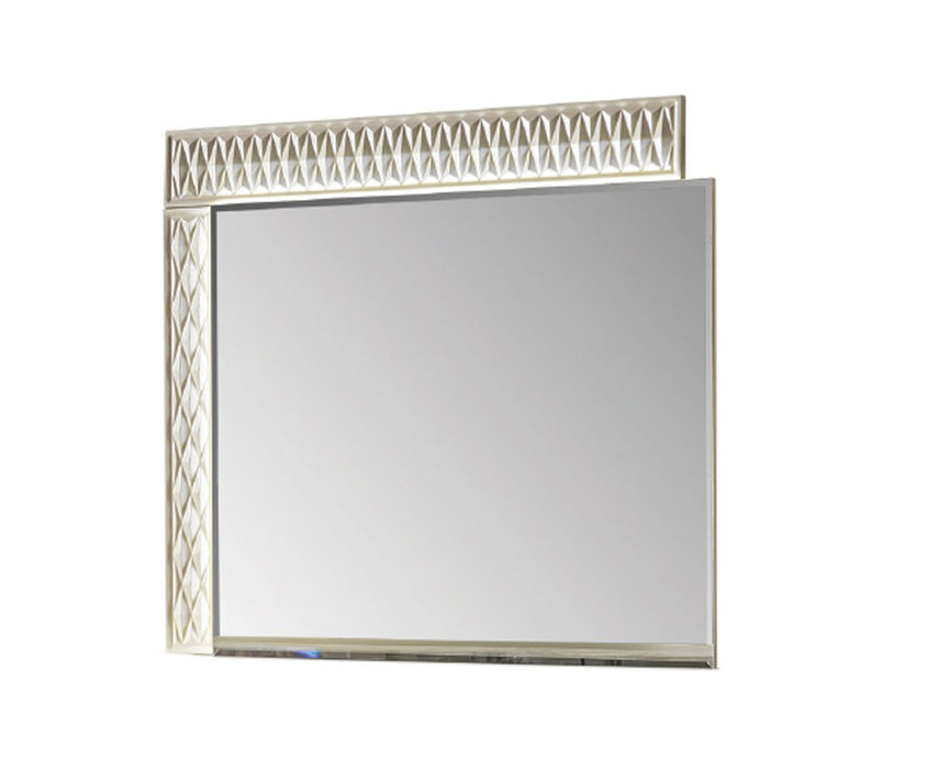 Delfano Modern Style Mirror Made With Wood In Beige