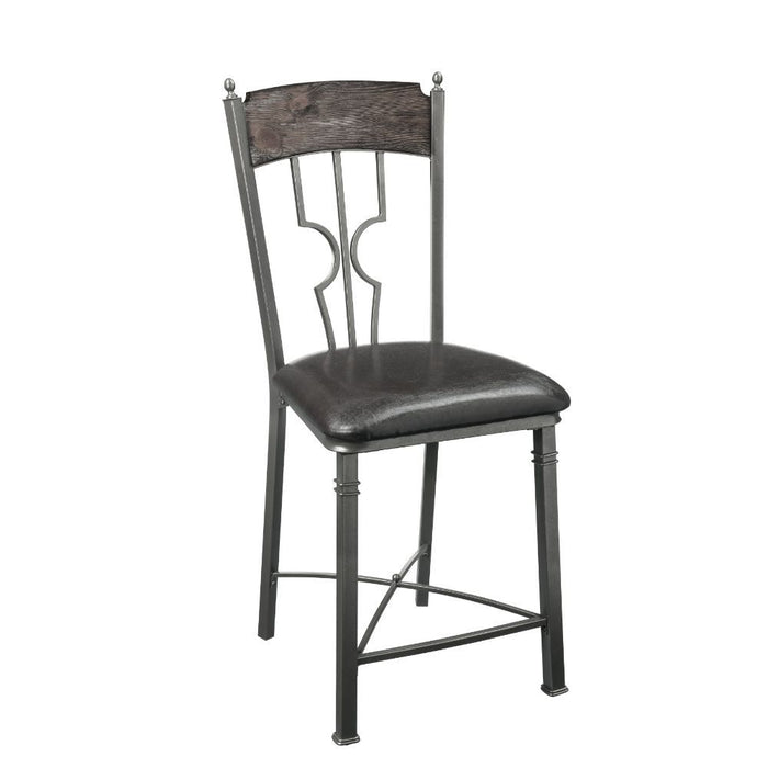 Lynlee - Counter Height Chair (Set of 2) - Espresso PU & Dark Bronze Unique Piece Furniture