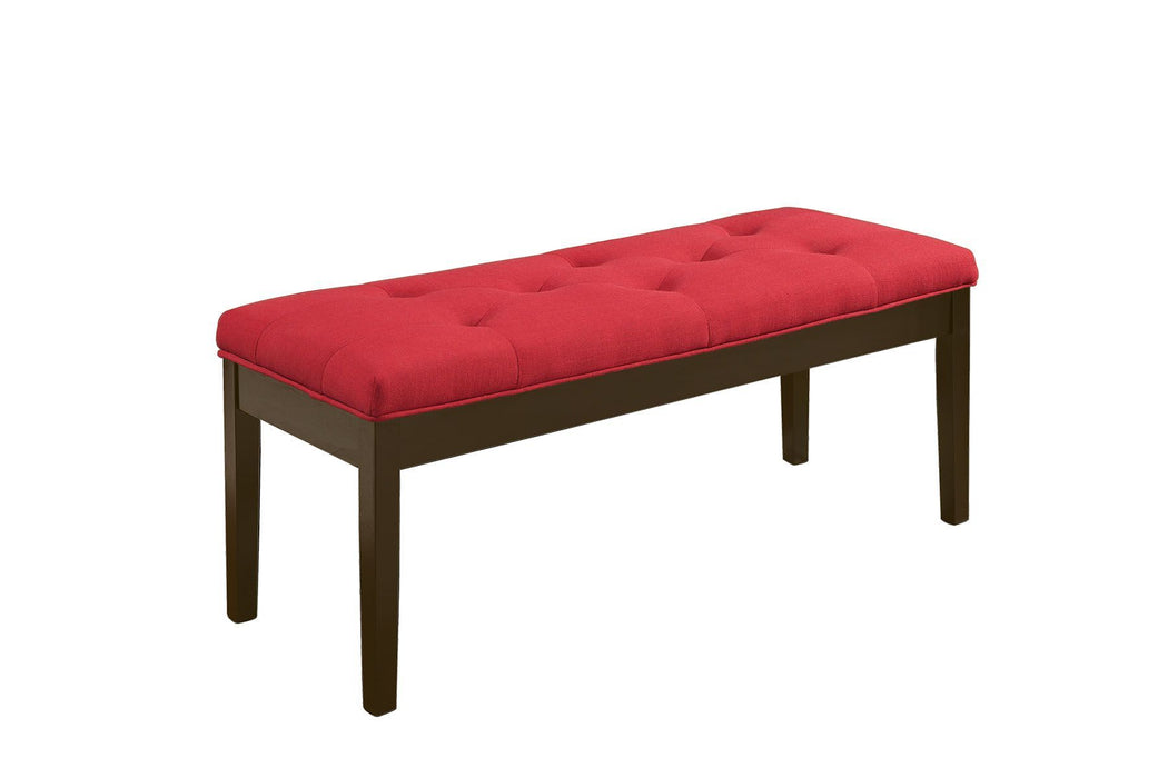 Effie - Bench - Red Linen & Walnut Unique Piece Furniture
