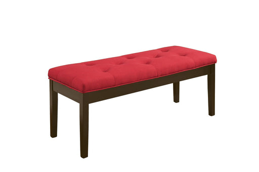 Effie - Bench - Red Linen & Walnut Unique Piece Furniture