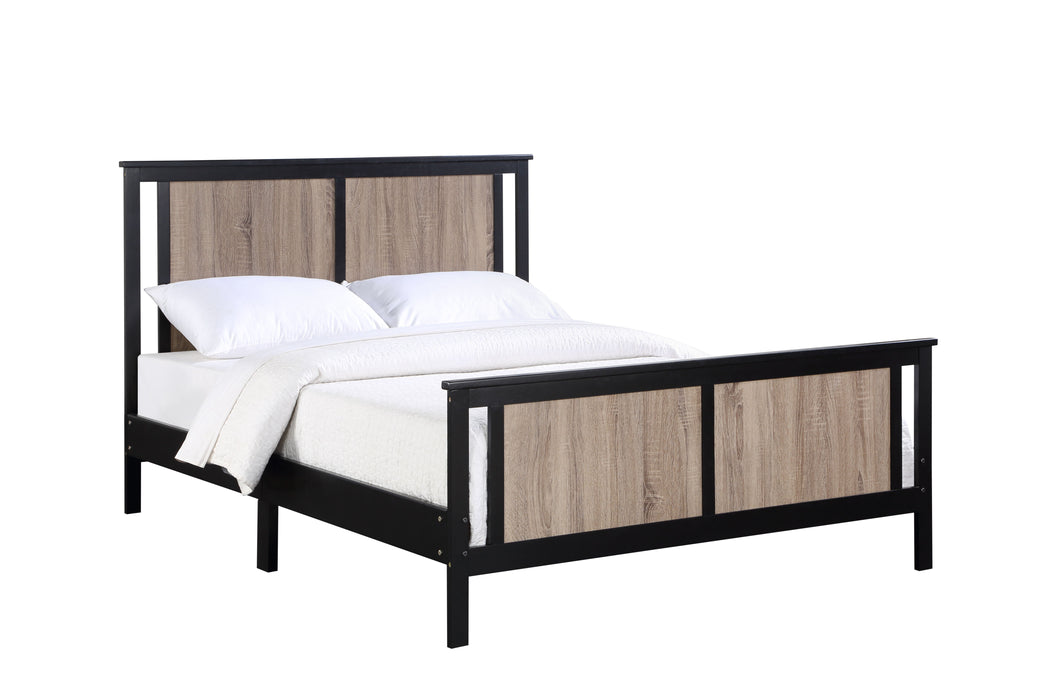 Connelly Reversible Panel Full Bed Black / Vintage Walnut