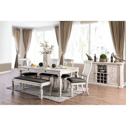 Georgia - Dining Table - Antique White / Gray Unique Piece Furniture