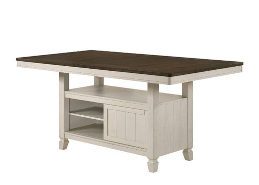 Tasnim - Counter Height Table - Oak & Antique White Finish Unique Piece Furniture