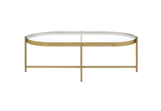 Charrot - Coffee Table - Clear Glass & Gold Finish Unique Piece Furniture