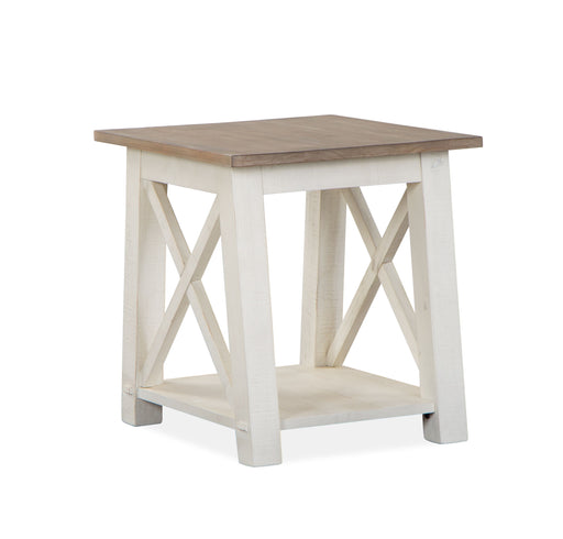 Sedley - Rectangular End Table - Distressed Chalk White Unique Piece Furniture