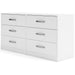 Flannia - White - Six Drawer Dresser - 29'' Height Unique Piece Furniture