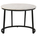 Miguel - Round Accent Table With Marble Top - White And Black Unique Piece Furniture