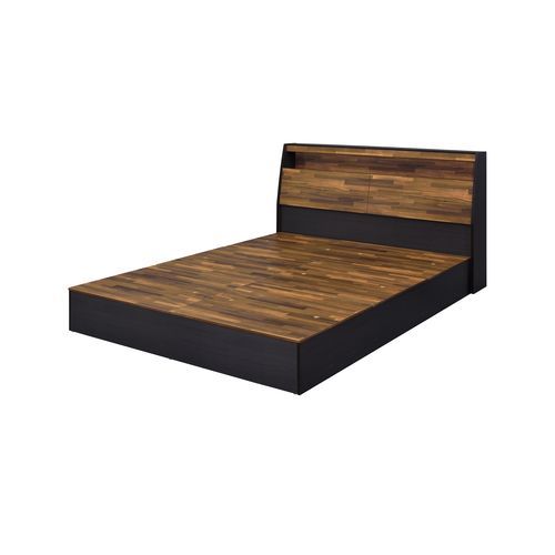 Eos - Queen Bed - Walnut & Black Finish Unique Piece Furniture