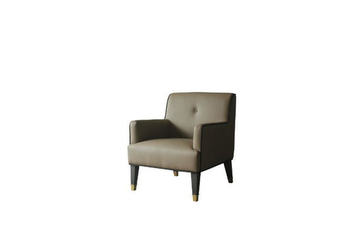 House - Beatrice Accent Chair - Tan PU & Charcoal Finish Unique Piece Furniture