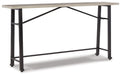 Karisslyn - Whitewash / Black - Long Counter Table Unique Piece Furniture