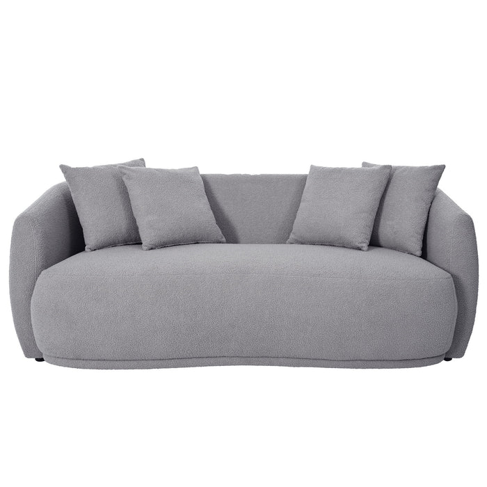 U_Style Upholstered Sofa, Modern Arm Chair For Living Room And Bedroom, With 4 Pillows