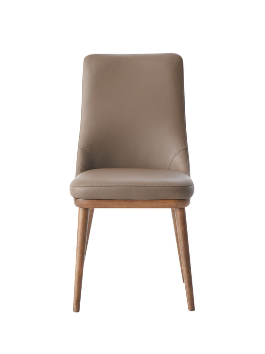 Acme Rashean Side Chair (Set of 2) Brown Leather & Walnut Finish