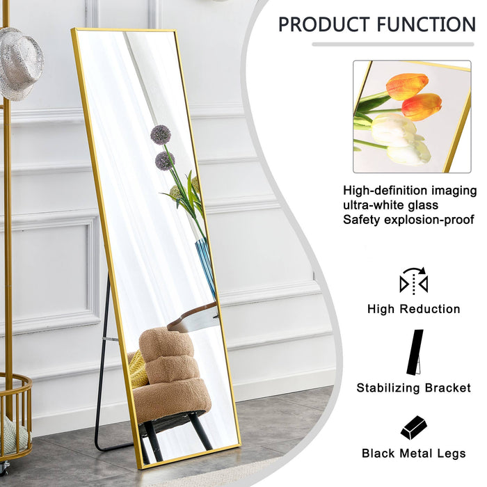 The 3Rd Generation Aluminum Alloy Metal Frame Wall Mounted Full Body Mirror, Bathroom Makeup Mirror, Bedroom Entrance, Decorative Mirror, Quality Upgrade