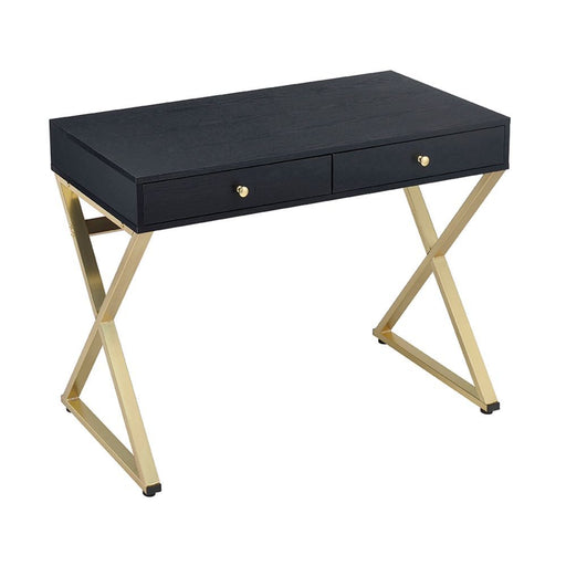 Coleen - Desk - Black & Brass Unique Piece Furniture
