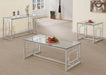 Merced - Rectangle Glass Top Coffee Table - Nickel Unique Piece Furniture