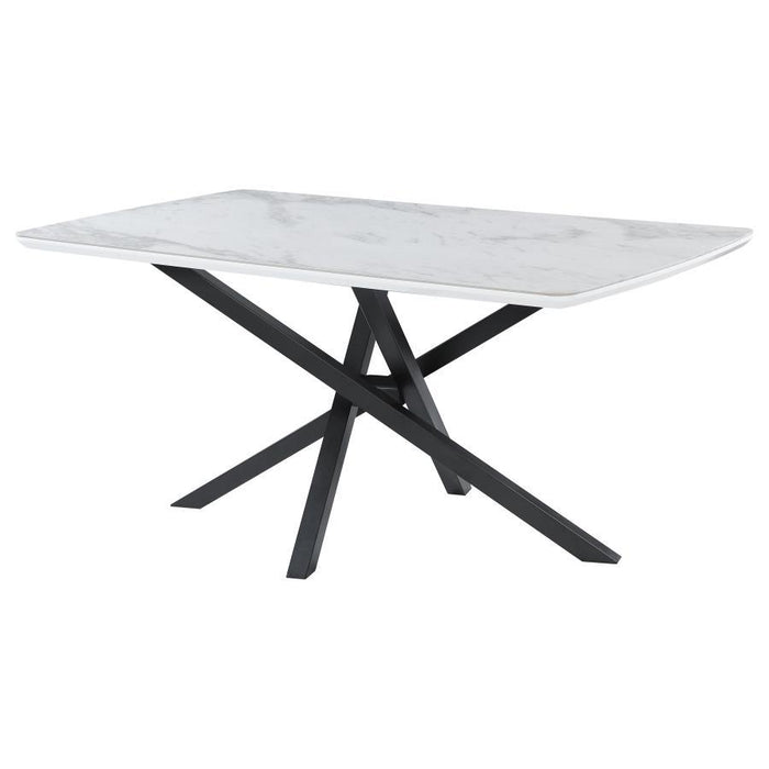 Paulita - Rectangular Dining Table - White And Gunmetal Unique Piece Furniture
