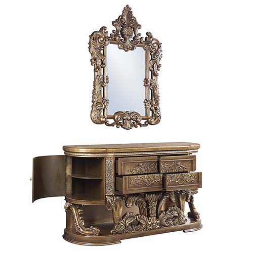 Constantine - Dresser - Brown & Gold Finish Unique Piece Furniture