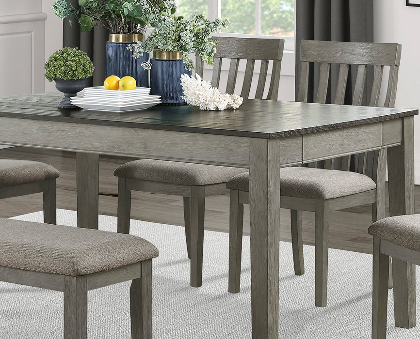 Country Casual Styling 5 Pieces Dining Set Dining Table With Drawers And 4 Side Chairs Light Gray Finish Wooden Contemporary Furniture