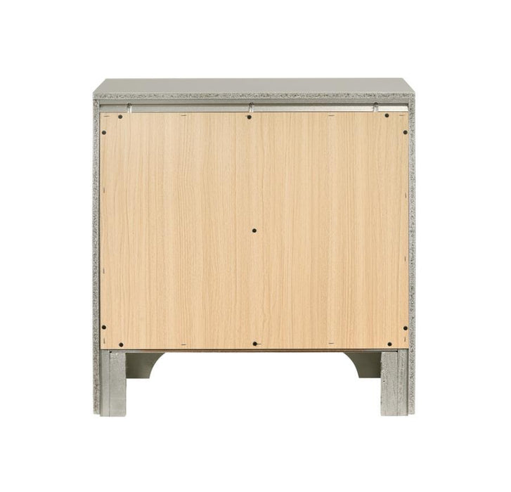 Salford - 2-Drawer Nightstand - Metallic Sterling Unique Piece Furniture
