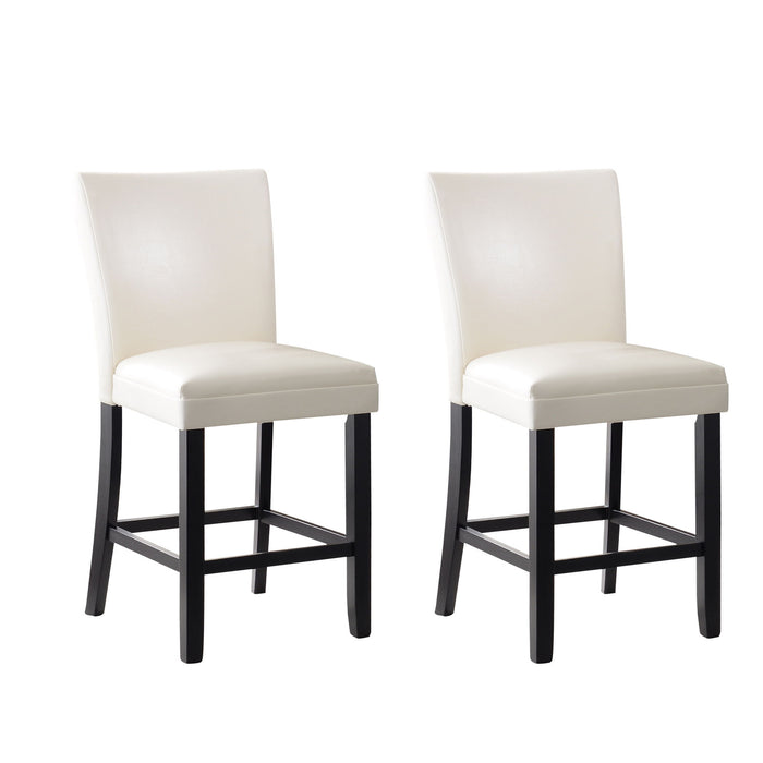 Solid Wood High Elasticity Counter Stool White (Set of 2)