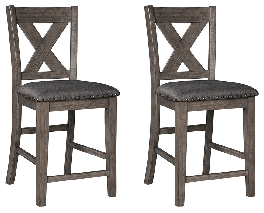 Caitbrook - Gray - Upholstered Barstool (Set of 2) Unique Piece Furniture