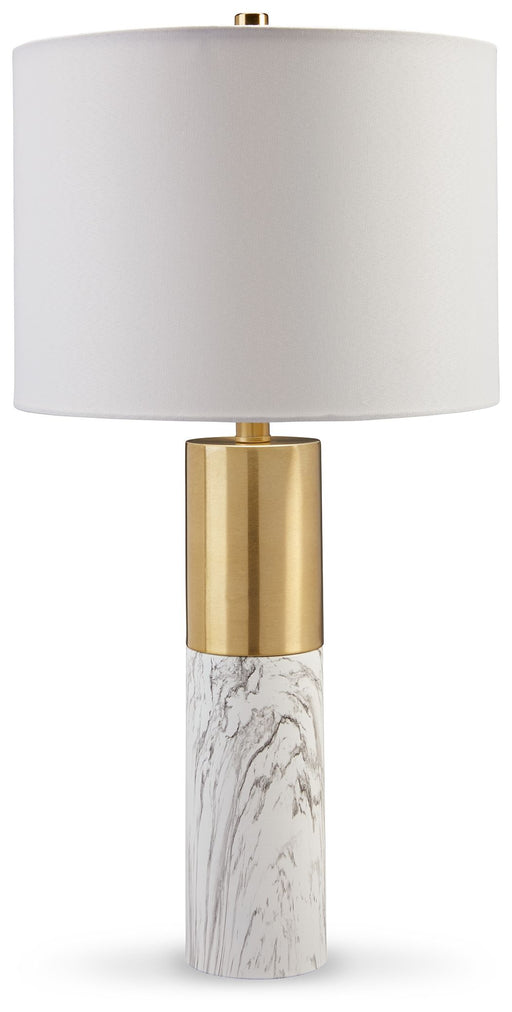 Samney - Gold Finish / White - Metal Table Lamp (Set of 2) Unique Piece Furniture