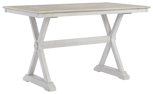 Teganville - White / Antique White - Rect Drm Counter Ext Table Unique Piece Furniture